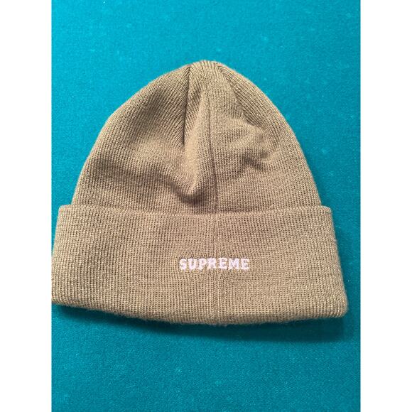 Supreme x Champion 3D Metallic Logo Beanie Hat Cap Olive Authentic - Picture 1 of 5